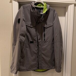 Oakley Gray Raincoat with Green Hood